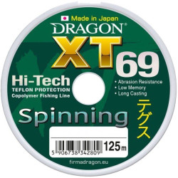 Żyłka Dragon Xt69 PRO SPINNING/Made In Japan 125m 0,22mm/6,50kg szarozielona