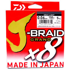 Plecionka Daiwa J-Braid GRAND X8 0.06MM 135M 5KG JASNO SZARY 12793-006