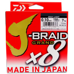 Plecionka Daiwa J-Braid GRAND X8 0.10MM 135M 7KG JASNO SZARY 12793-010